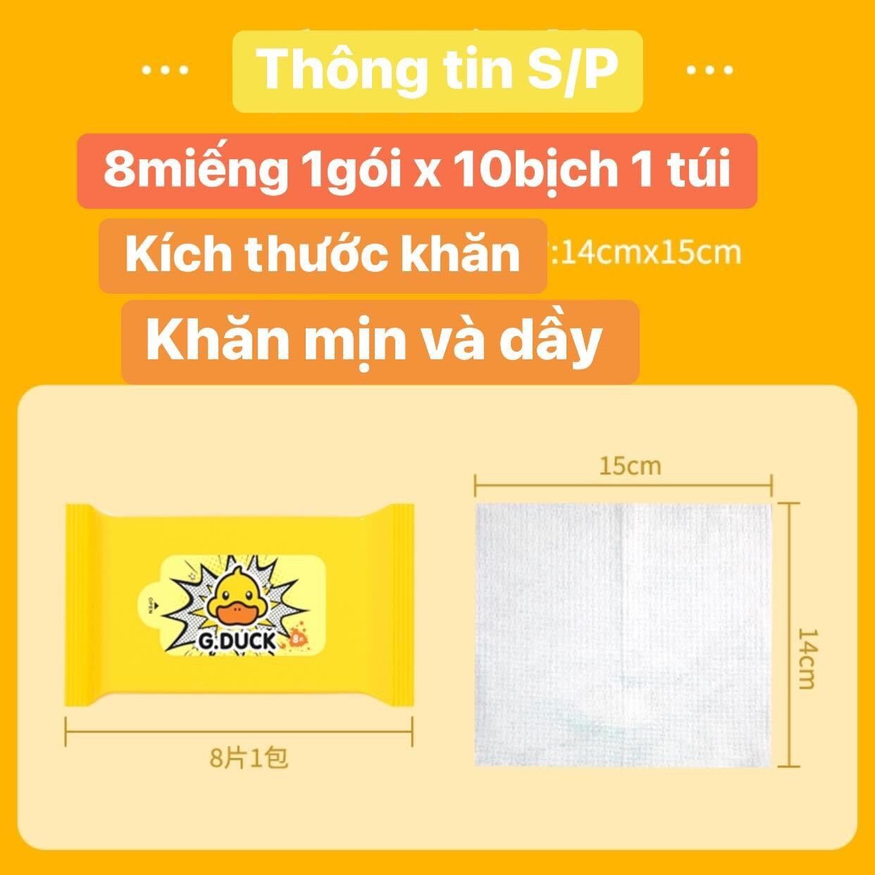 Khăn ướt mini 1 túi 10bịch con vịt