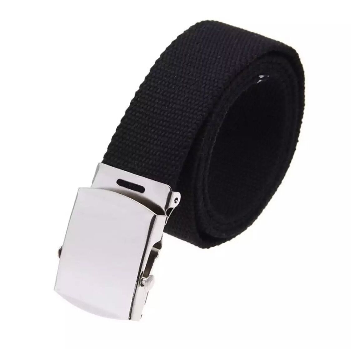 [FREE SHIP MAX] DÂY NỊT DÙ NAM ĐEN MẶT TRẮNG TRƠN