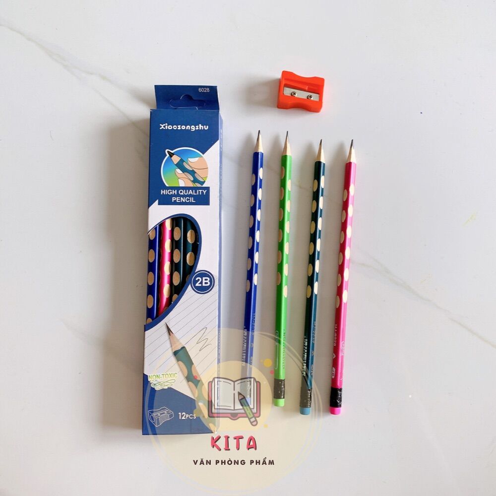 Bút chì định vị 2b (hộp 12 cây, tặng gọt chì)