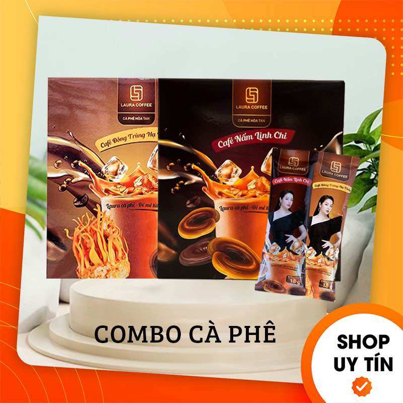 Combo cà phê đông trùng hạ thảo + cà phê nấm linh chi laura coffee nhật kim anh