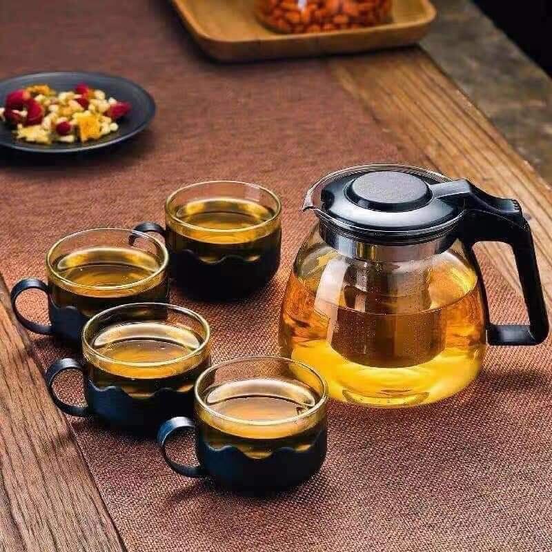 Bộ Ấm trà thuỷ tinh + 4 ly thuỷ tinh