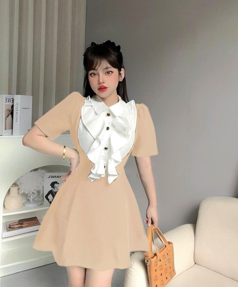50-90kg bigsize đầm sơ mi cổ bèo