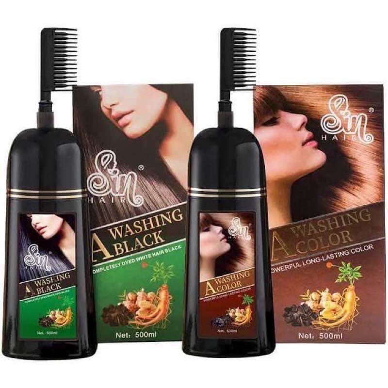 🆗.(79 đánh giá) Dầu Gội Phủ Bạc SIN HAIR Nhật Bản 500ML - Thảo Dược Nhuộm Đen Tóc Nâu Tóc Nhân Sâm Nhật Bản