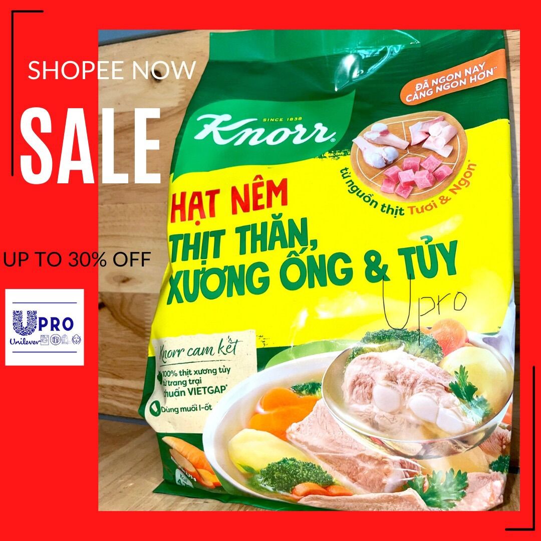 Hạt nêm knorr 1kg8 từ thịt và xương gói lớn big size mẫu mới 1.8kg