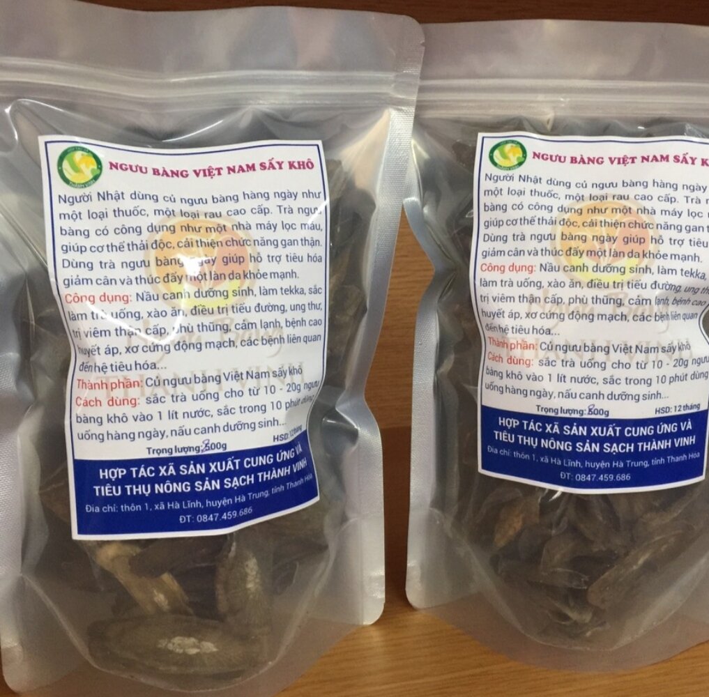 Ngưu bàng khô hữu cơ Việt Nam 500g đạt chuẩn Vietgap
