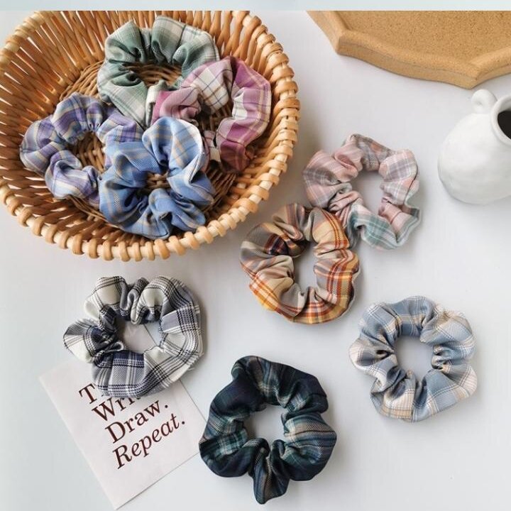 (GIÁ SỈ) COMBO 10 CÁI CỘT TÓC SCRUNCHIES NHIỀU MÀU MẪU TIM