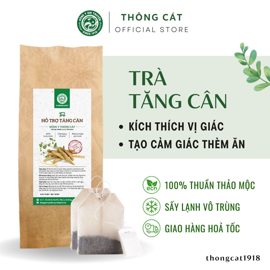 Trà tăng cân tự nhiên từ thảo mộc giúp ăn ngon miệng
