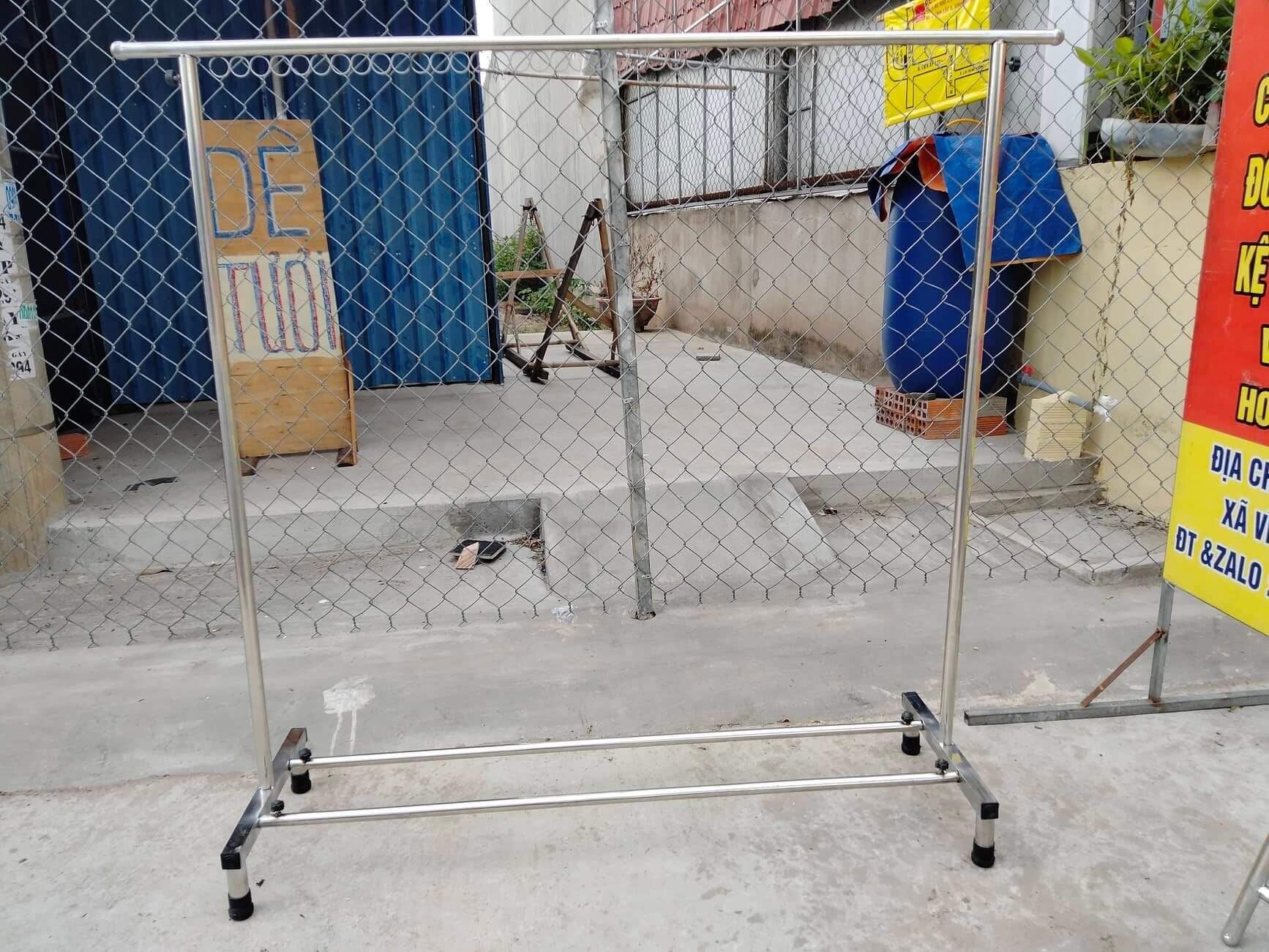 Sào phơi đồ đơn inox cao cấp hai thanh dưới cao 1m5 -chiều dài nhiều kích thước