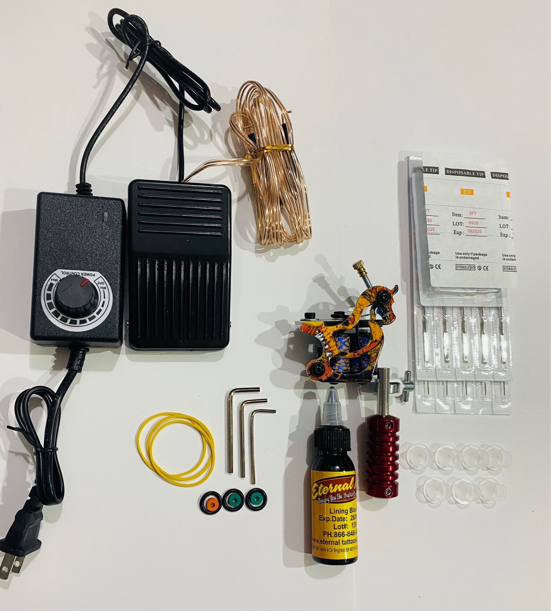 Combo bộ kit 1 máy xăm học viên + phụ kiện