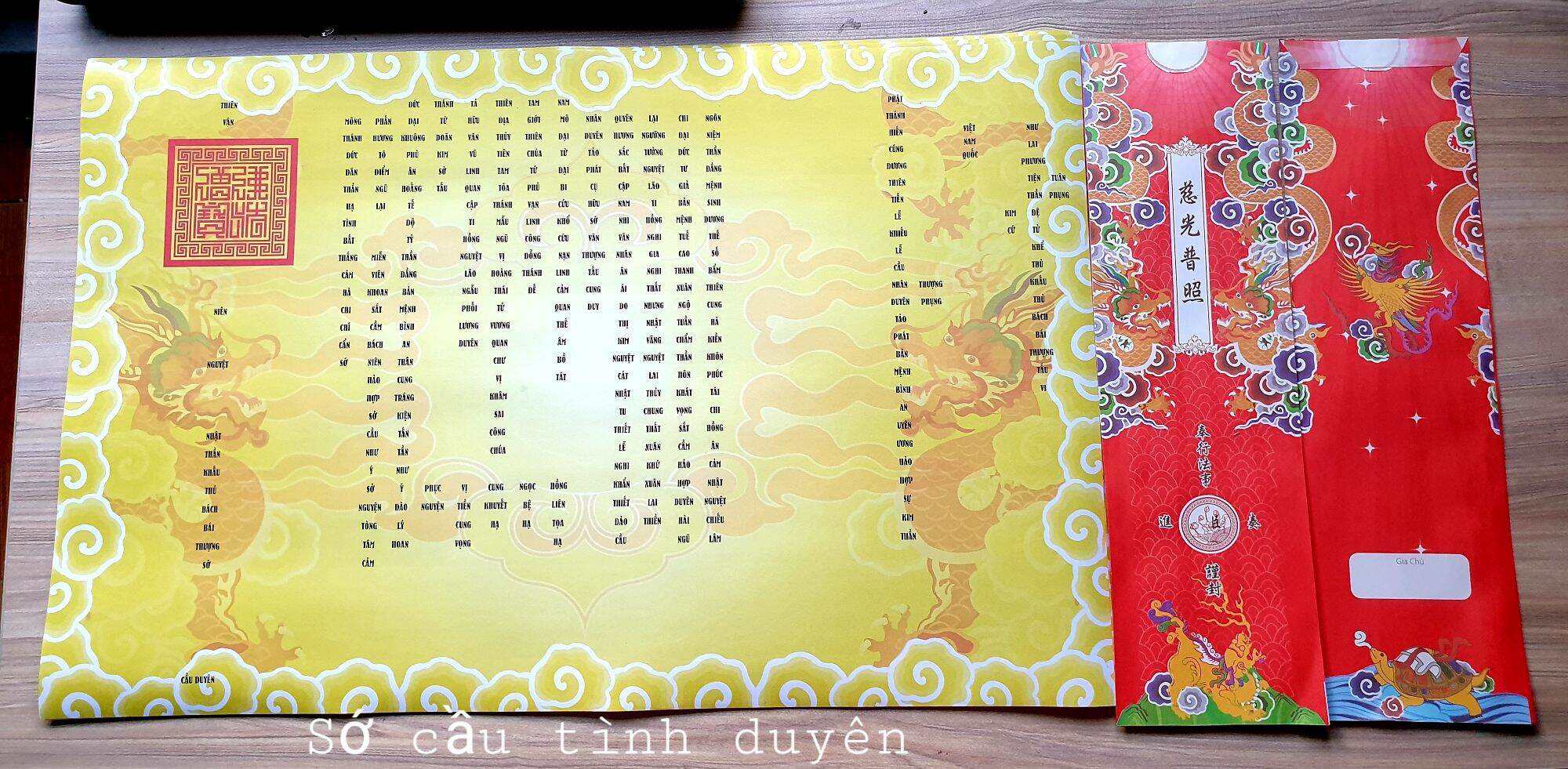 20 tờ Sớ Cầu Tình Duyên kèm vỏ sớ