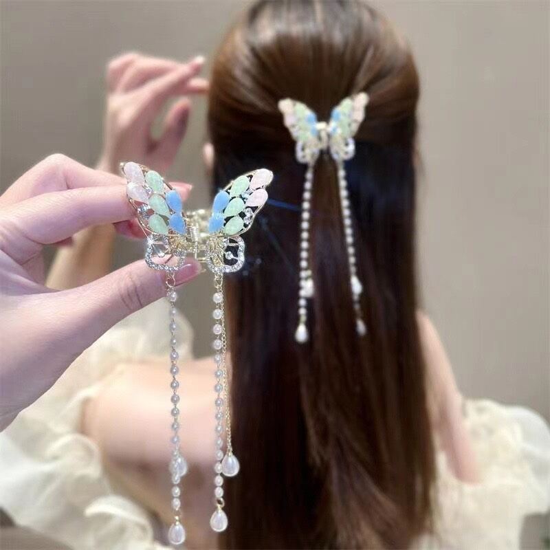 Kẹp tóc kim loại hình con bướm phong cách hàn quốc
