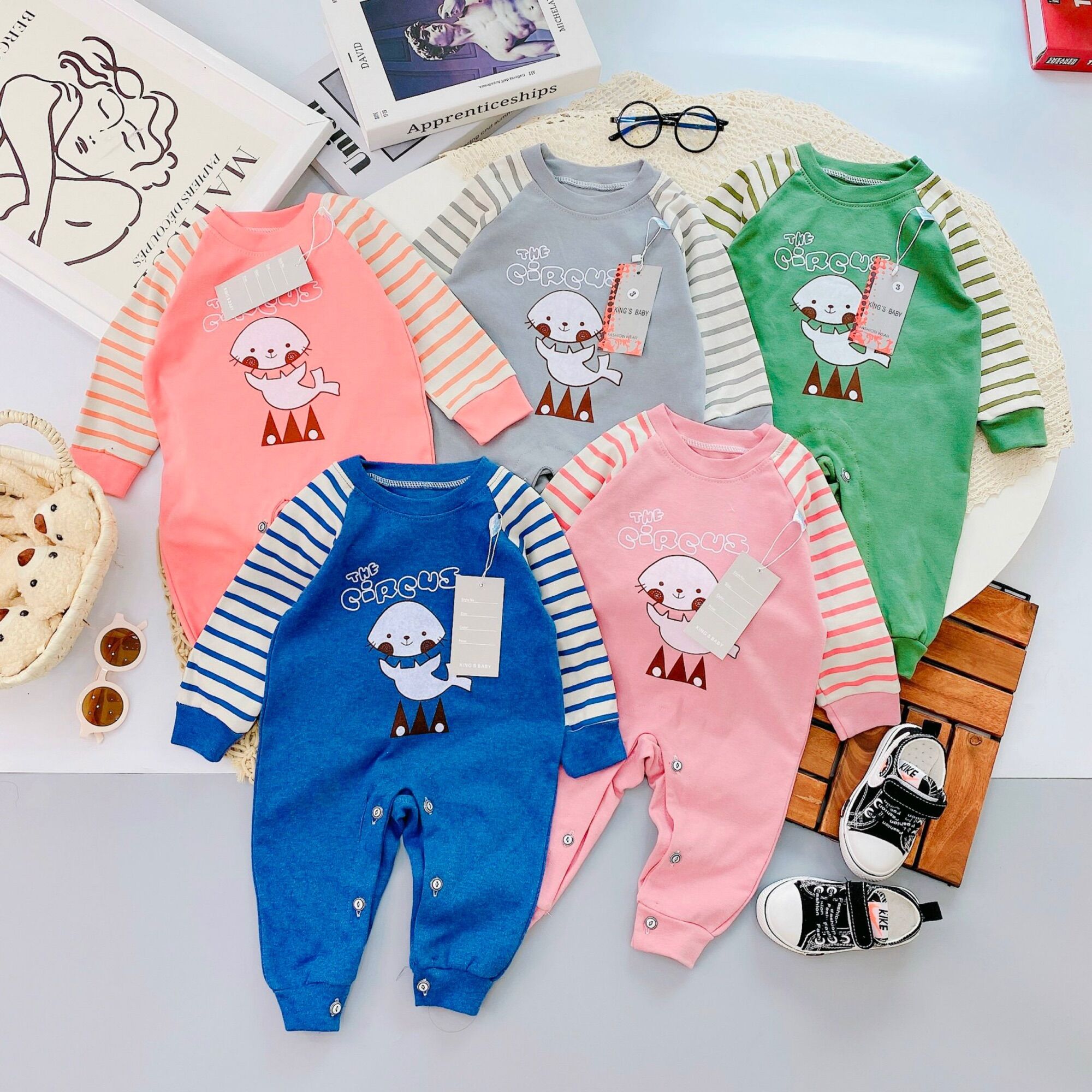 Body nỉ thu đông cho bé 2-8kg