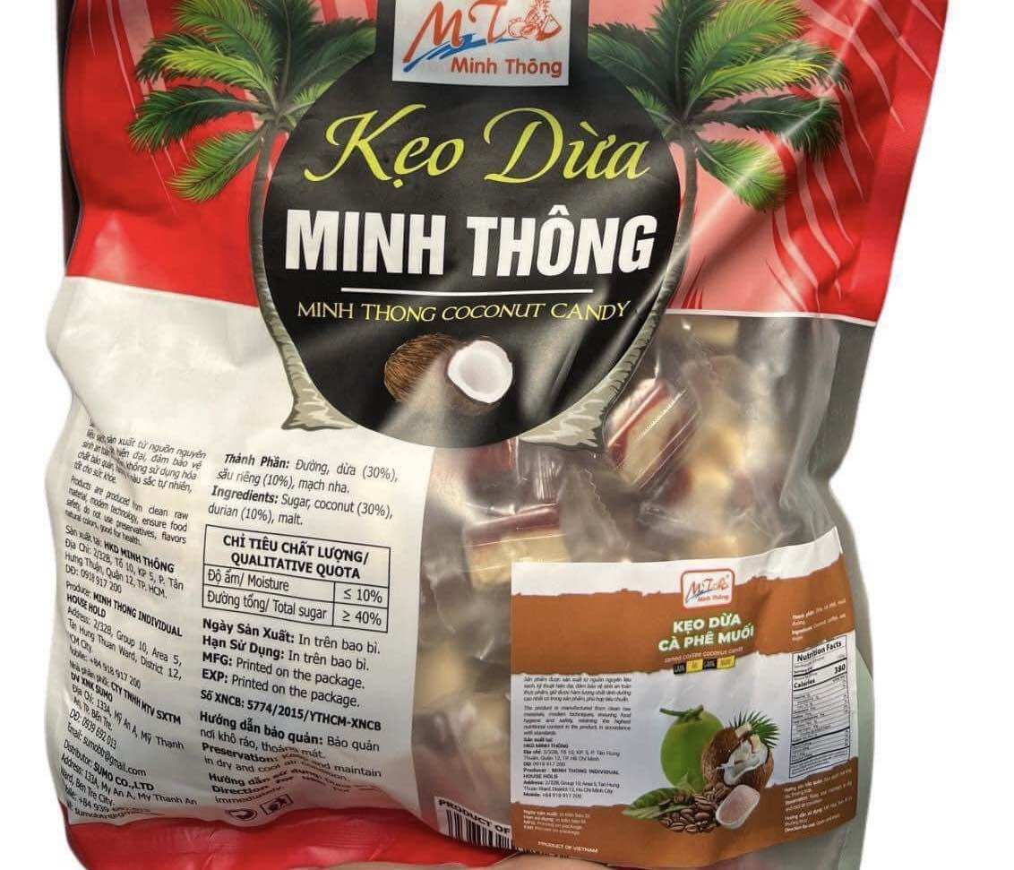 Kẹo dừa sáp vị cà phê muối Minh Thông 500g [Date 2025]