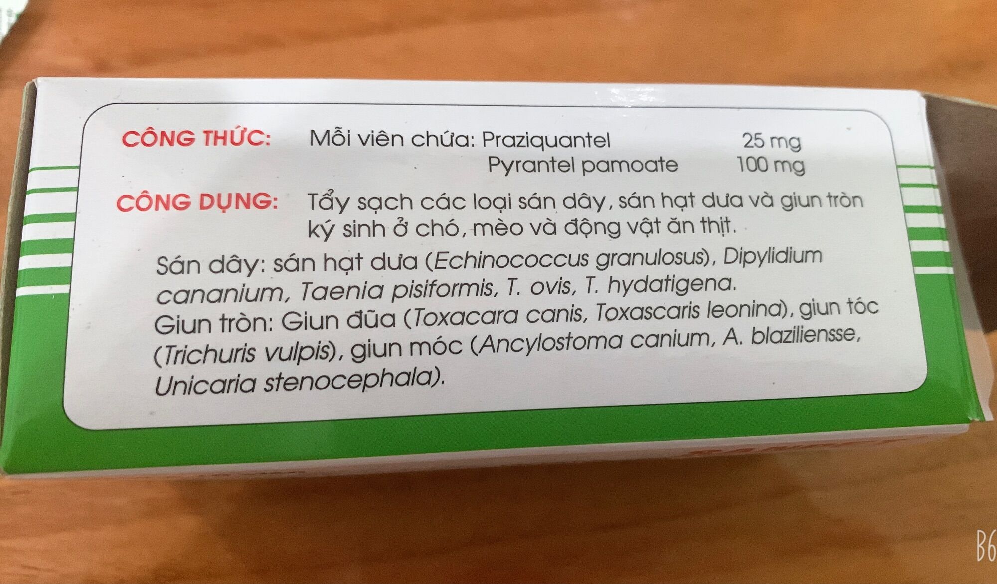 2 Viên xổ lãi chó mèo.