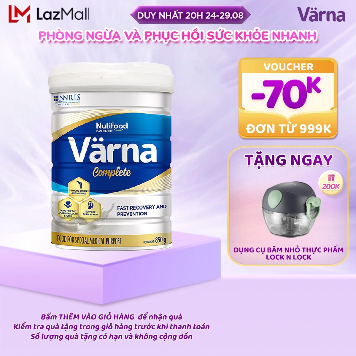 Sữa bột Complete lon 850g - Phòng ngừa & Phục hồi nhanh - Varna
