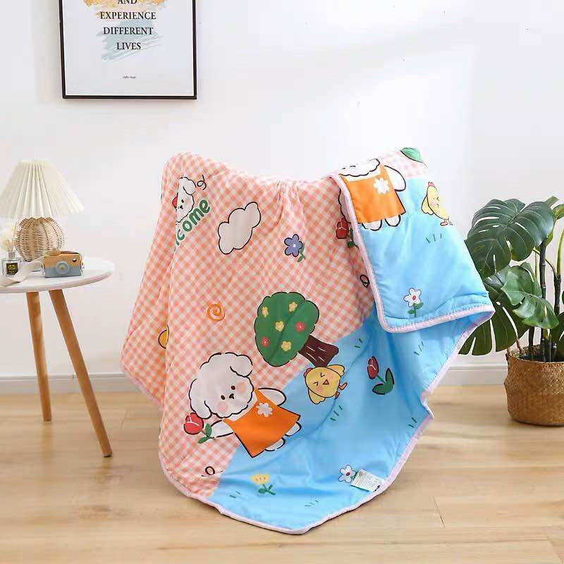 (CHỌN MẪU)  Chăn Đũi Hè Thu Cho Bé; Chăn Đũi Cotton 2 Mặt Trần Bông Hoạt Hình 110x130cm Mềm Mịn Cao Cấp Cho Bé