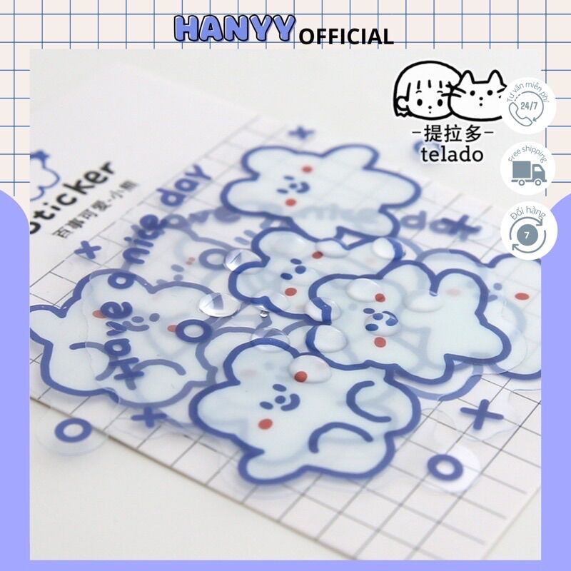 Set Nhãn Dán Sticker Trong Suốt Chống Thấm Nước
