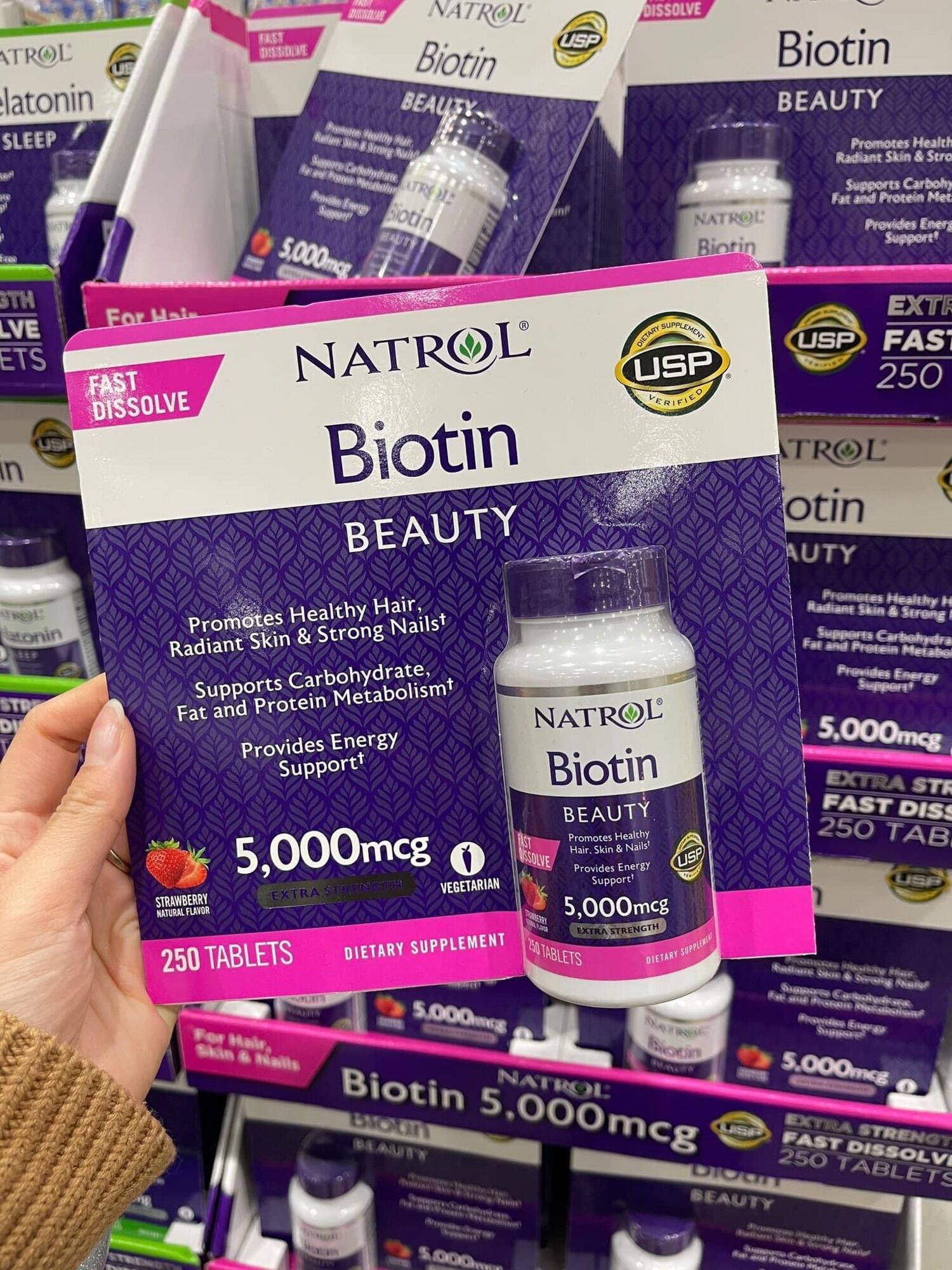 NATROL BIOTIN 5000MCG 250 VIÊN NGẬM của MỸ HSD 05 2024