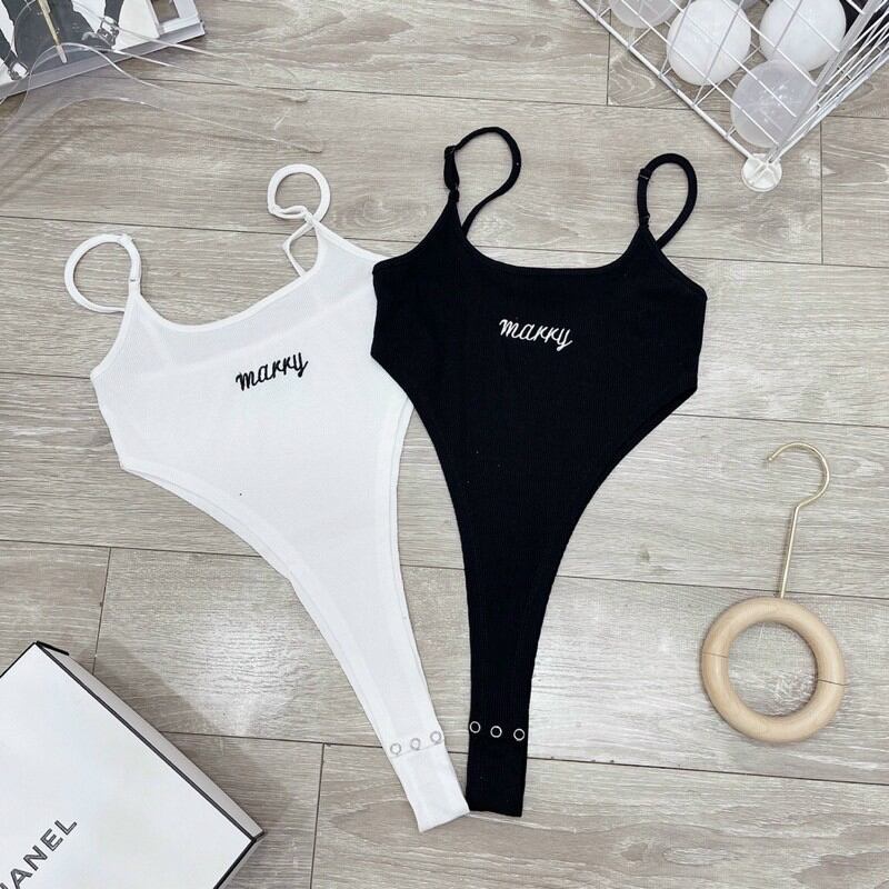 Áo 2 Dây Bodysuit Khoét Eo