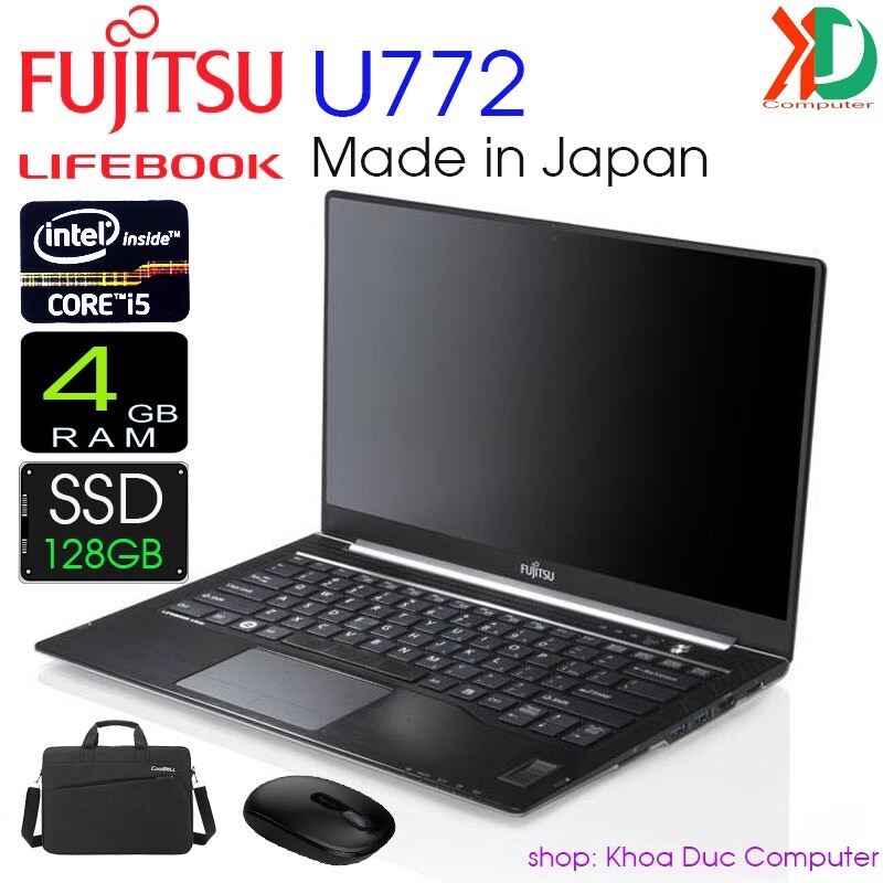Laptop Nhật Bản Fujitsu LifeBook U772 Core i5, 8gb Ram 256gb SSD 14inch máy vỏ nhôm siêu mỏng