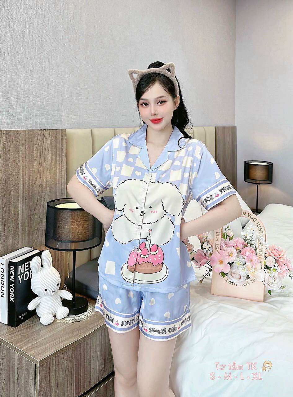 Đồ ngủ Pijama lụa Tơ Tằm TK5D-Đùi