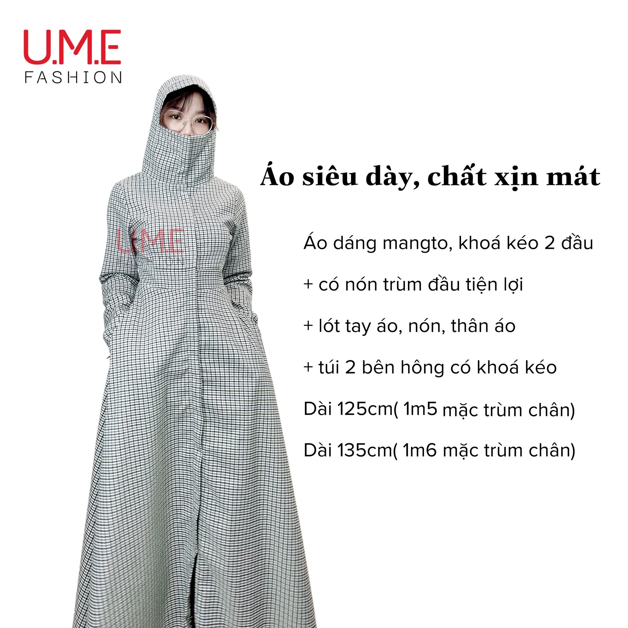 Áo chống nắng toàn thân Mangto sọc xám