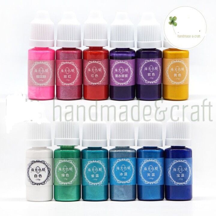 Bộ 12 màu nhũ dạng nước pha resin