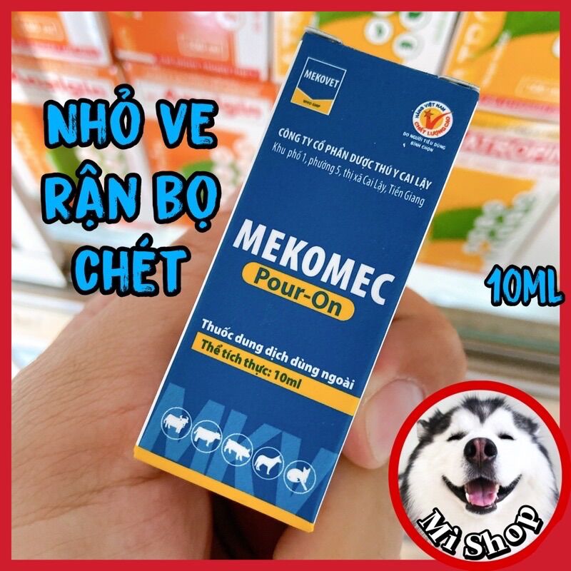Mekomec thuốc nhỏ ve, rận, bọ chét chó, mèo