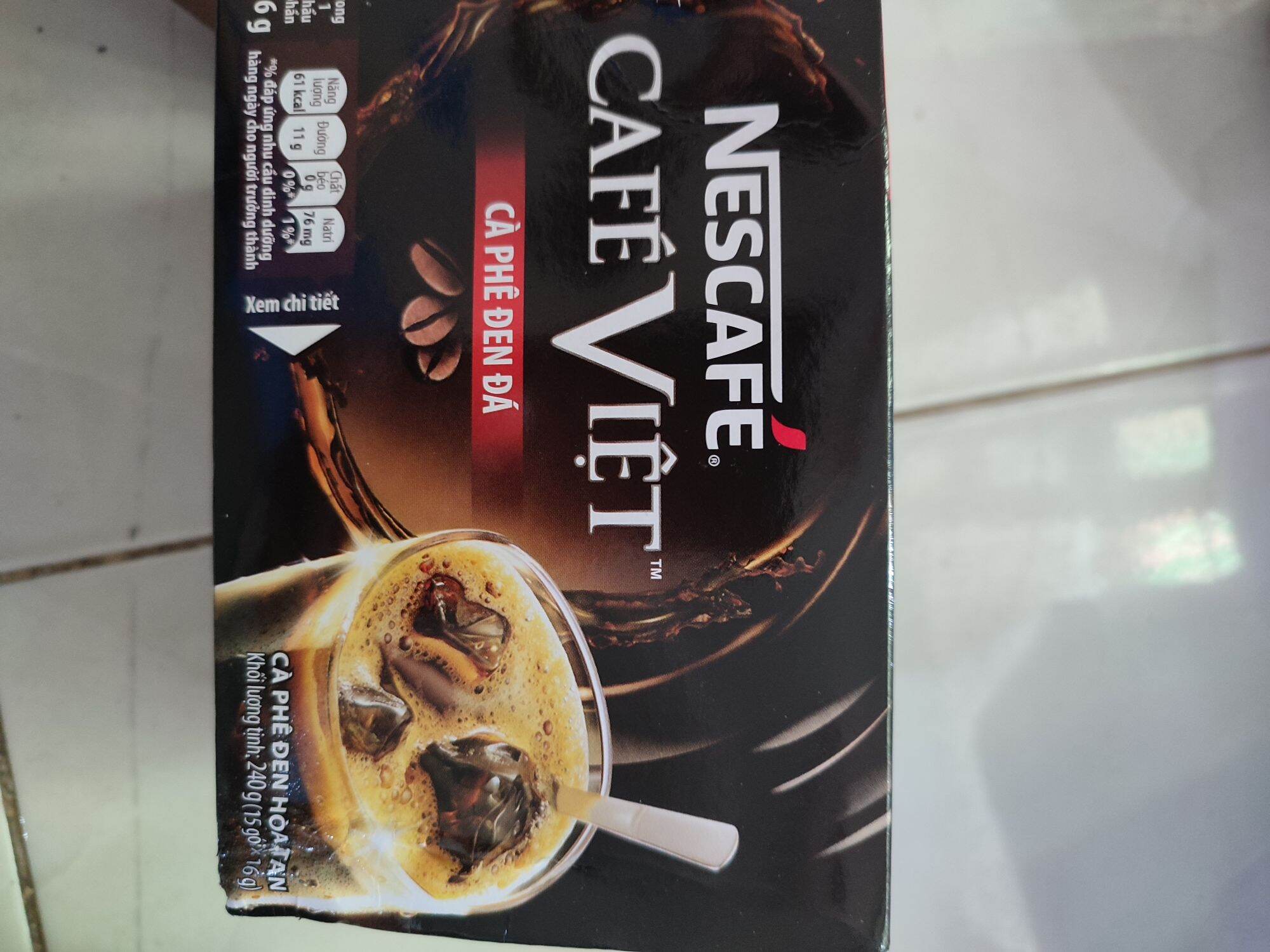 Hộp 15 gói cà phê đen đá hòa tan cafe việt