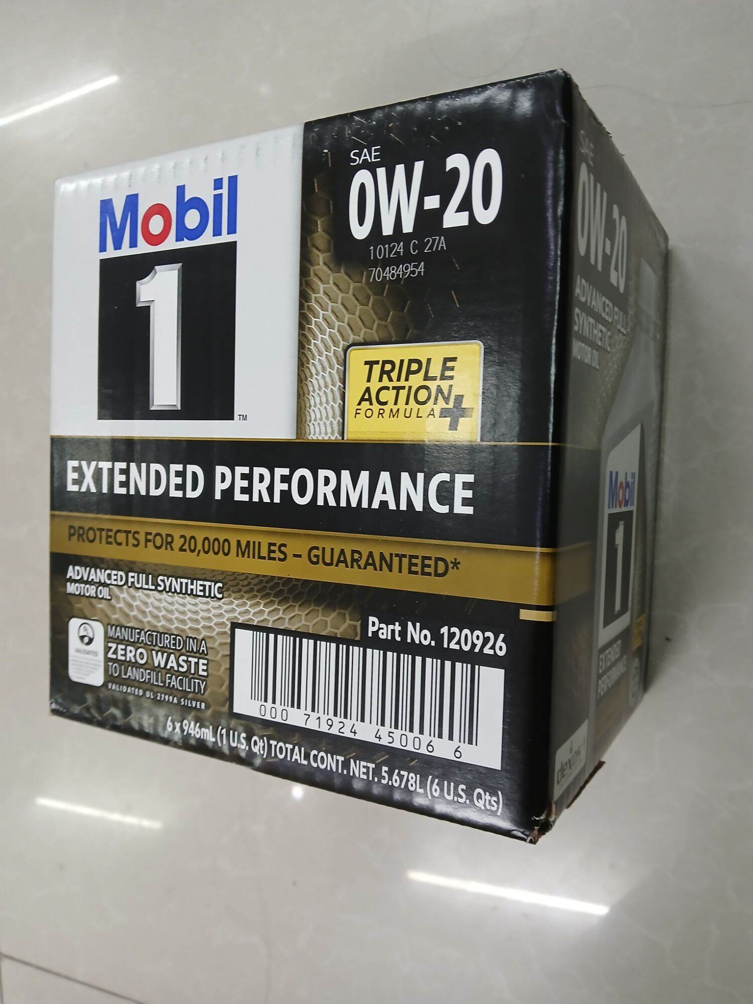 [HCM]Thùng 6 chai Dầu nhờn động cơ đốt trong Mobil 1 0W20 EP 946ml - Dầu nhớt Mobil nhập khẩu Mỹ