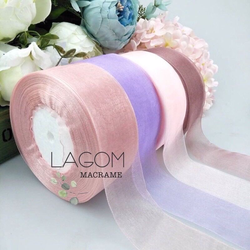 10m dây ruy băng loại 4cm dùng bó hoa, thắt nơ trang trí, làm đồ handmade