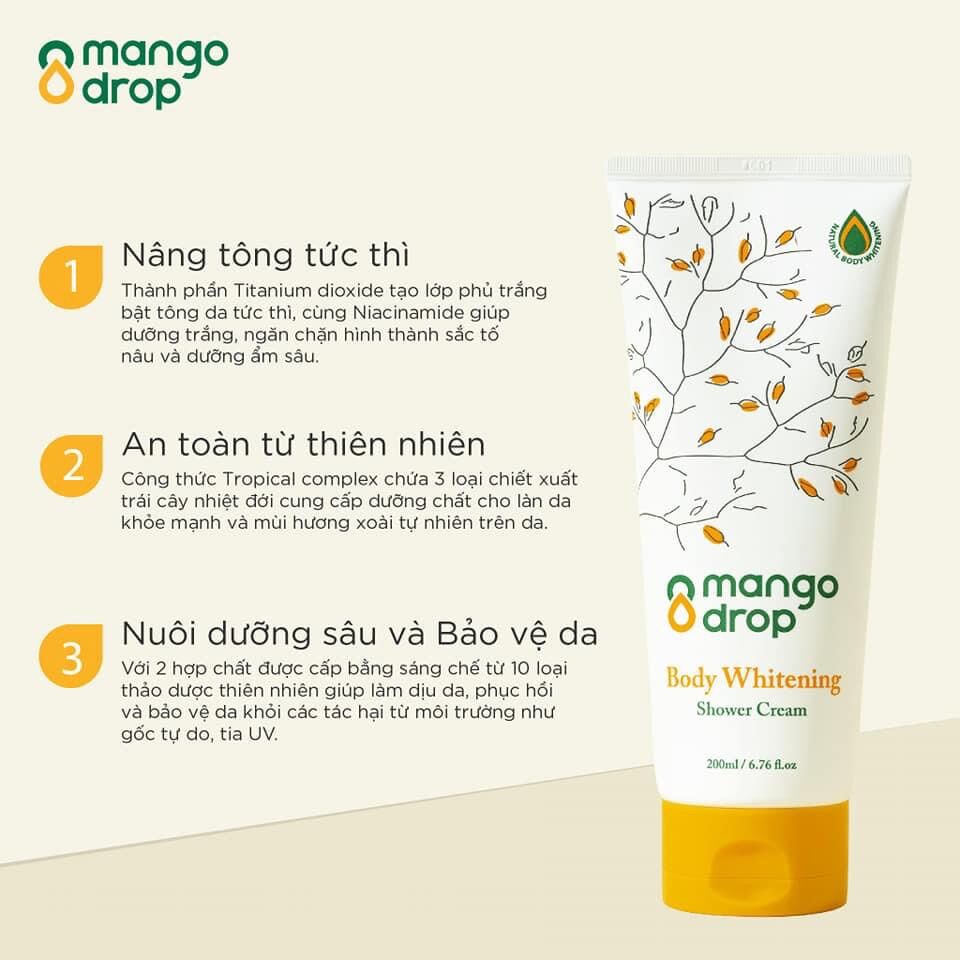 [CHÍNH HÃNG] KEM TẮM TRẮNG NÂNG TONE TỨC THÌ MANGO DROP 200ml