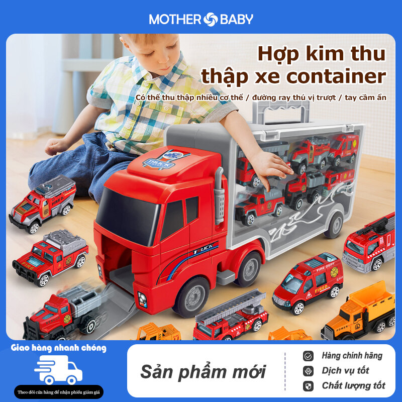 Mô Hình Xe Tải Mô Hình Xe Chở Hàng- Xe tải nhiều ngăn vs 6 chủ đề khác nhau bao gồm cứu hoả, cảnh sát, quân sự, kỹ thuật, xe thể thao, xe mc queen, xe siêu nhân- Mô Hình Xe Đồ Chơi Bé Trai, xe thu thập kèm 3 xe nhỏ.