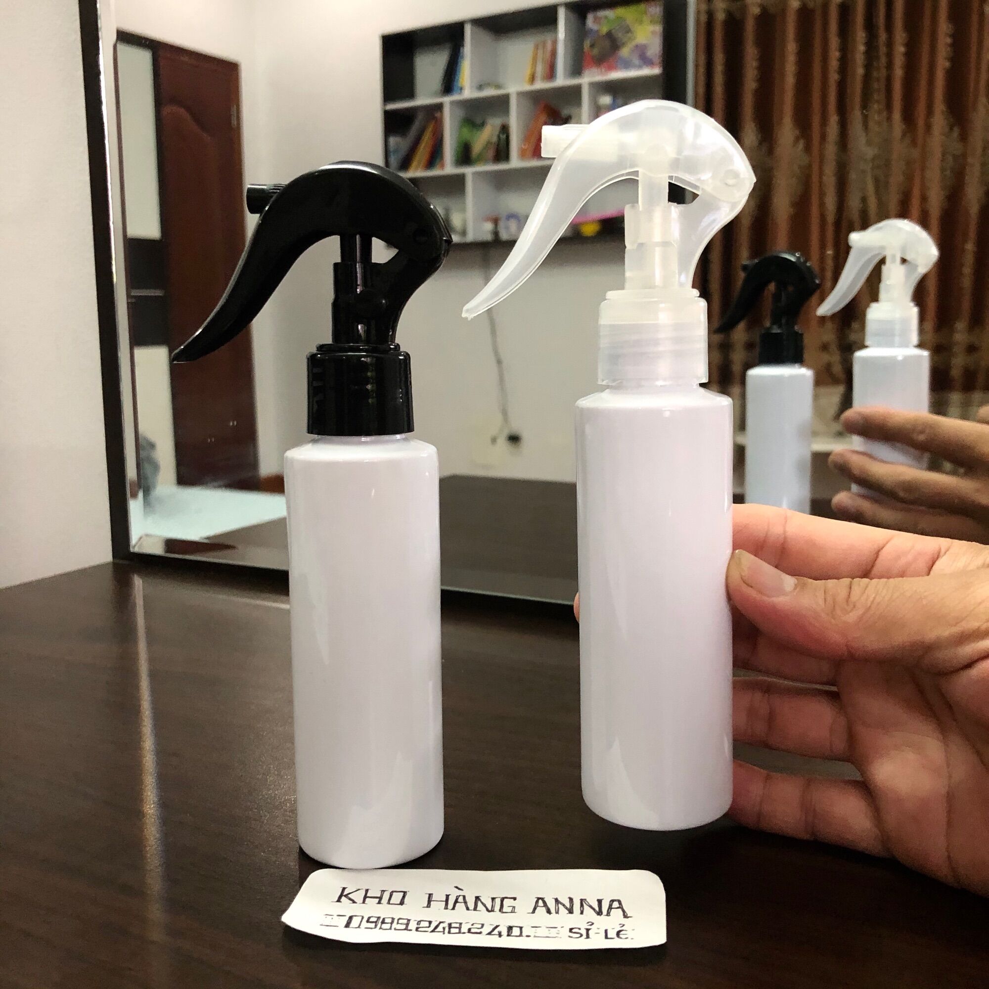 COMBO 10 Bình chai 100ml xịt nước phun sương , đựng cồn , xịt kháng khuẩn - Set 10 Chai nâu/ trong suốt / trắng / xanh lá 100ml bóp xịt sương