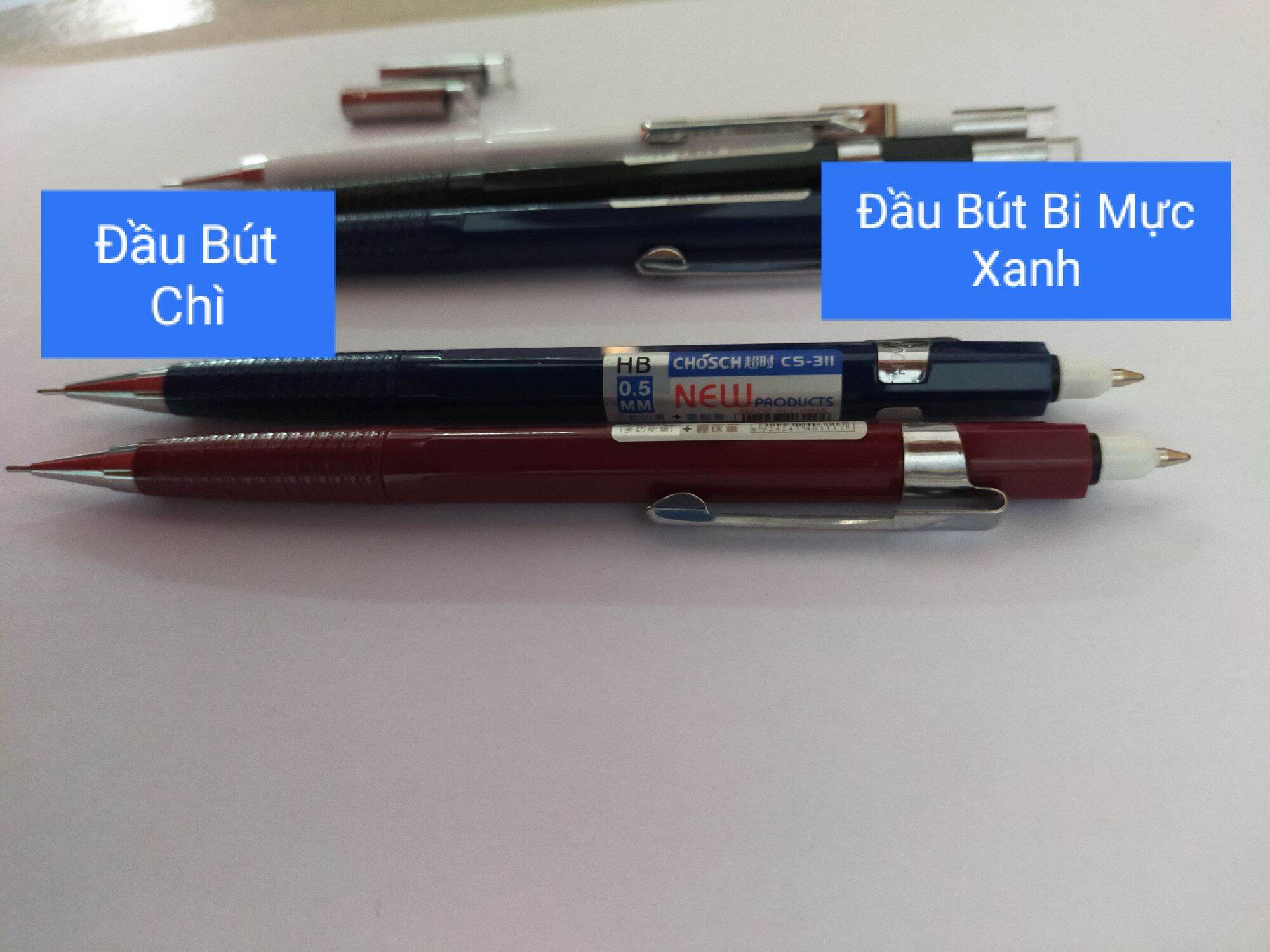 (1Đầu Mực Xanh +1Đầu Bút Chì)  Bút  Chì   Bấm