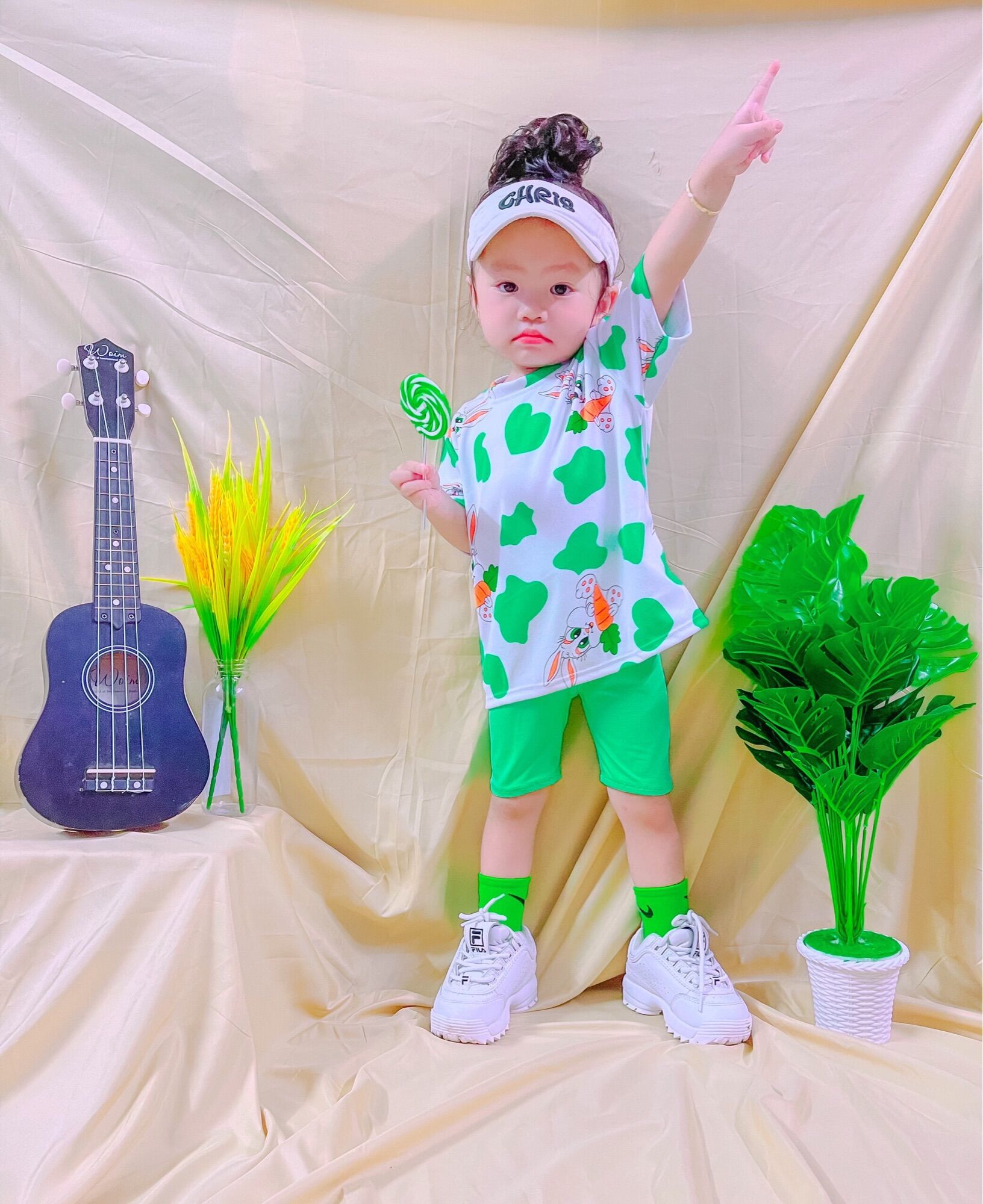 Set bộ bò sữa 4 màu cho bé gái (ảnh thật)