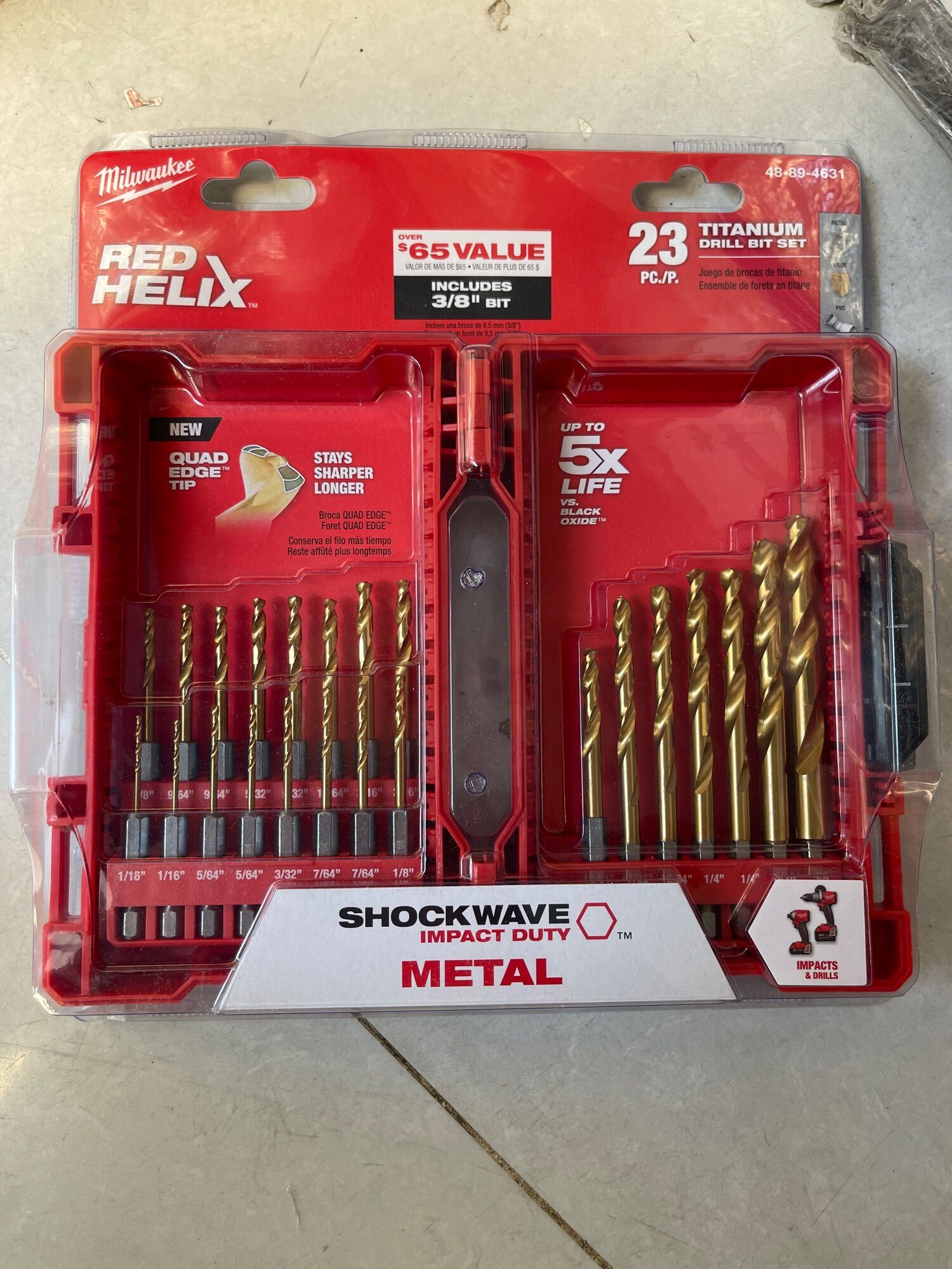 Mũi khoan milwaukee titanium 23 pc/p Mÿ vê