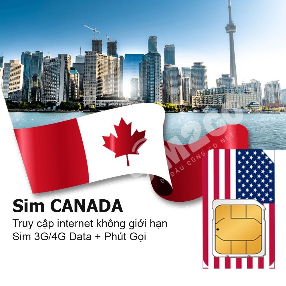 THẺ TRUY CẬP INTERNET SIM DU LỊCH DATA CANADA TỪ 5 - 30 NGÀY
