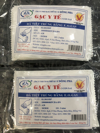 Gạc y tế tiệt trùng Đông Pha 5x6cm & 8x9cm (Gói 10 miếng)