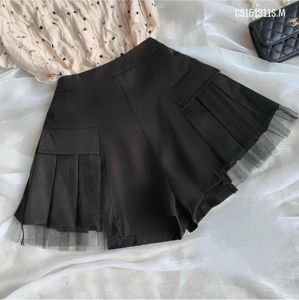 Quần đùi giả váy phối ren