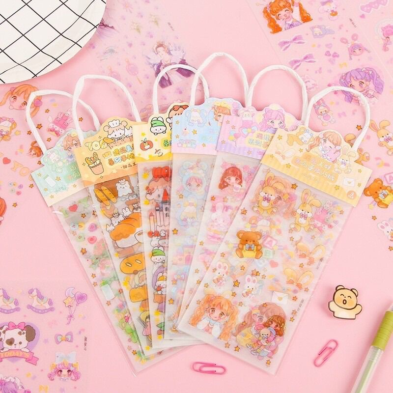 Túi 3 tấm sticker cắt sẵn