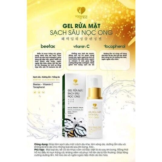 Sữa rửa mặt nọc ong Yody White Phương Anh (dịu nhẹ sau tái tạo)