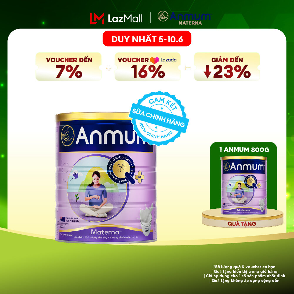 [Voucher giảm đến 26%]Sữa Bột Dành Cho Mẹ Bầu Anmum Materna Hương Vani 800G