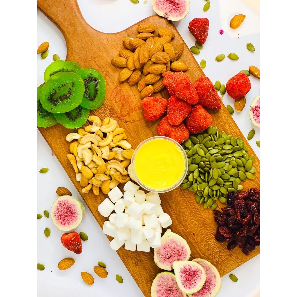 Nguyên liệu làm kẹo nougat tự chọn xoài sấy, kiwi, sung sấy.v.v