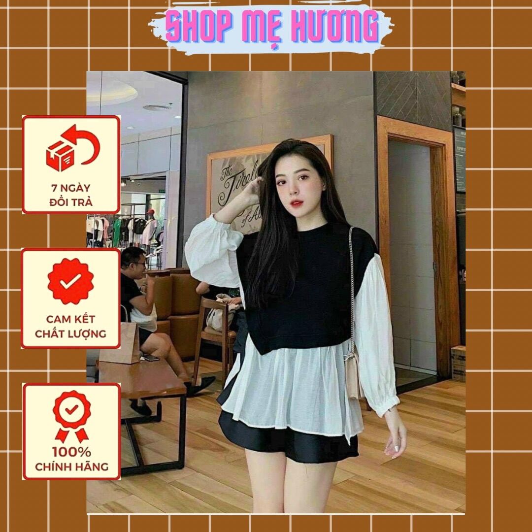 Áo Bầu dáng rộng babydoll che bụng,phong cách hàn quốc thắt nơ eo, thời trang mùa thu cho mẹ,mềm mại 40-65kg [MẪU H02]