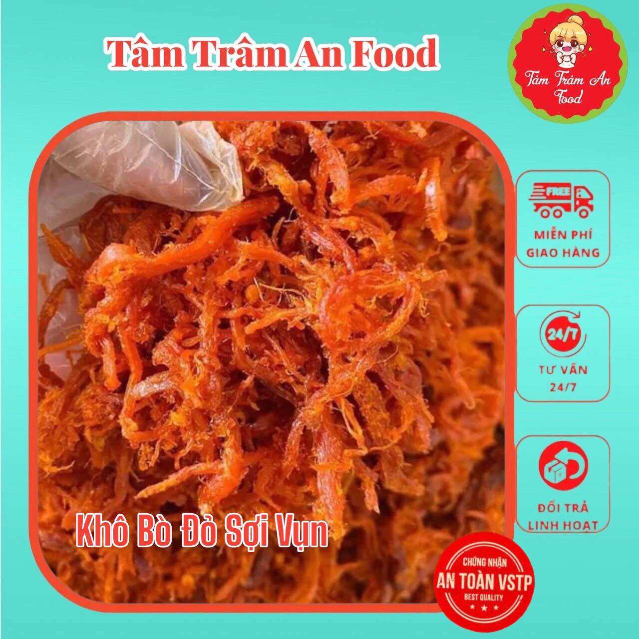 [HCM]khô bò sợi vụn trộn bánh tráng 500g