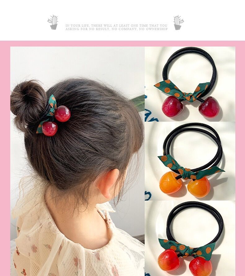 Dây Buộc Tóc Quả Cherry Phong Cách Hàn Quốc dễ thương
