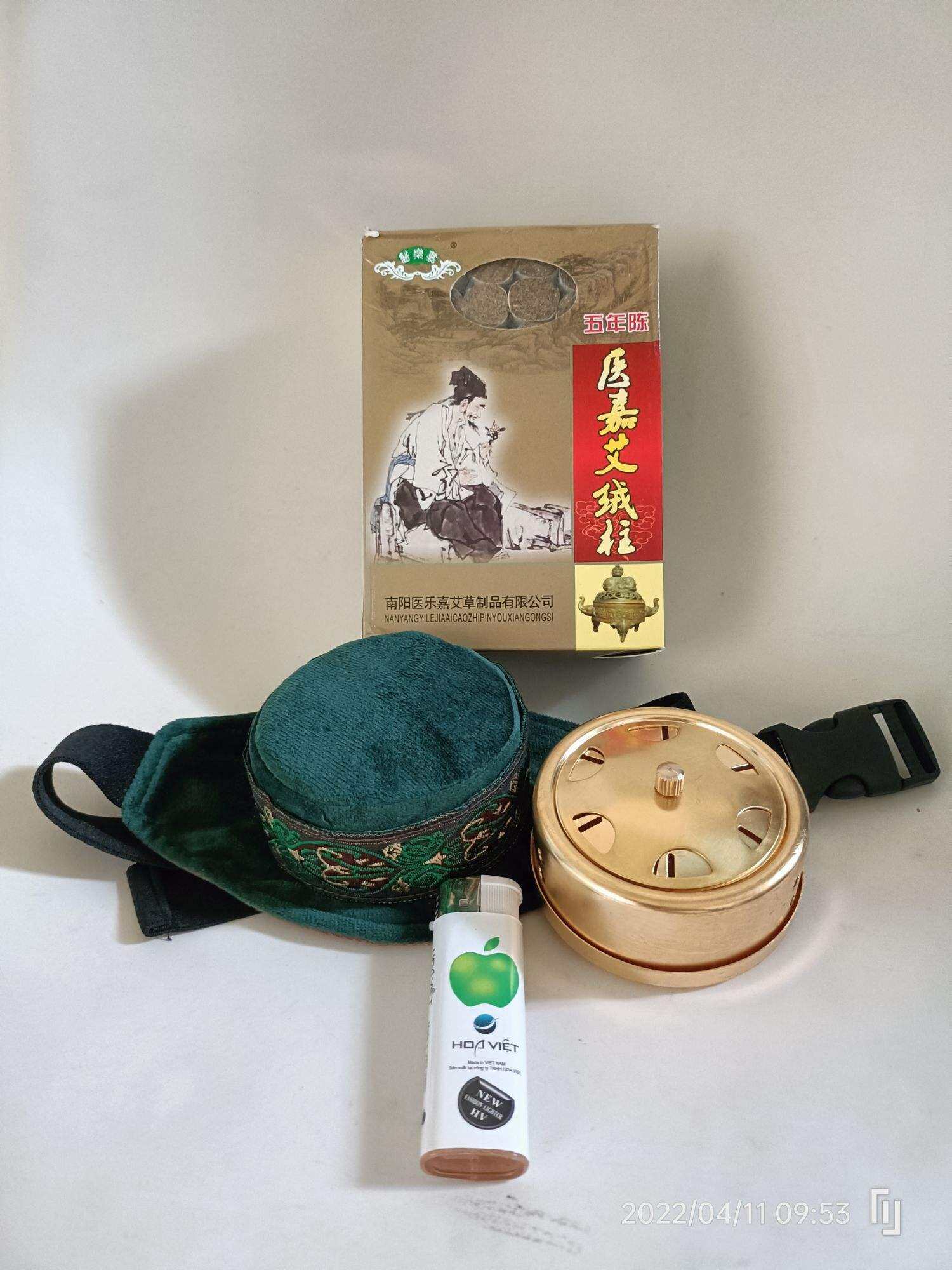 Bộ đai xông cứu ngải, hộp ngải đoạn 108 viên cao cấp. Đai xông ngải cứu,hộp xông cứu ngải