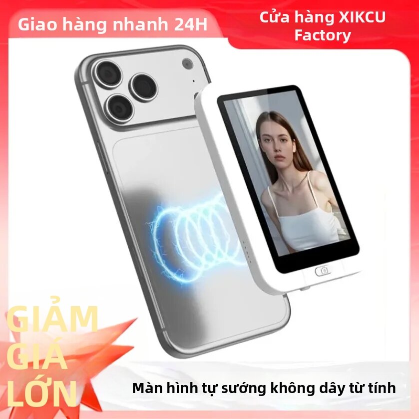 Màn Hình Selfie Từ Tính Không Dây Với Khả Năng Xem Trực Tiếp HD, Tích Hợp Đèn Nền Hai Màu, Điều Khiển Từ Xa Cho Camera Sau Điện Thoại