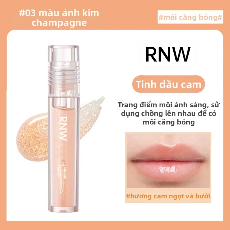 RNW | RNW Glass Lip Oil 4ml Dưỡng Ẩm Cho Môi Lâu Trôi Làm Mờ Nếp Nhăn Môi Tạo Hiệu Ứng Môi Bong Bóng